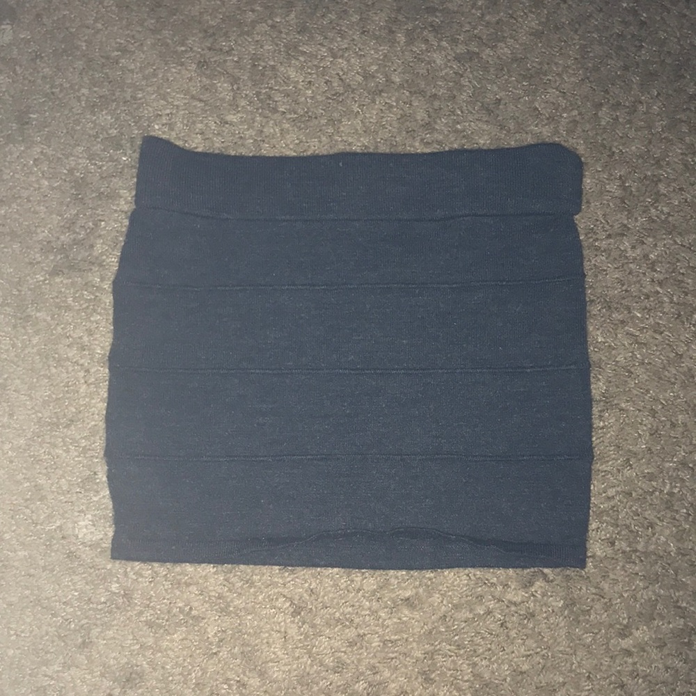 Grey Fitted Mini Skirt